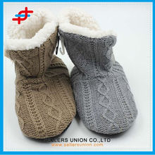 Super Warm Good Design Knitted Home Indoor Slippers Boots For Women